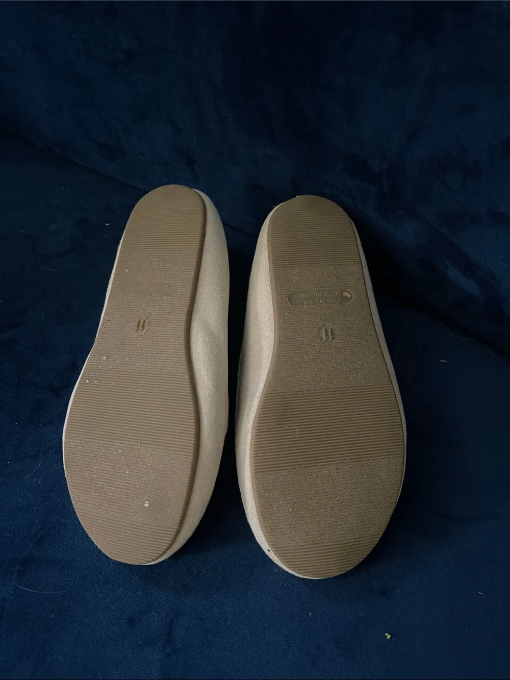 Old Navy Cream Slip-On Flats with Pink Ladybug Detail